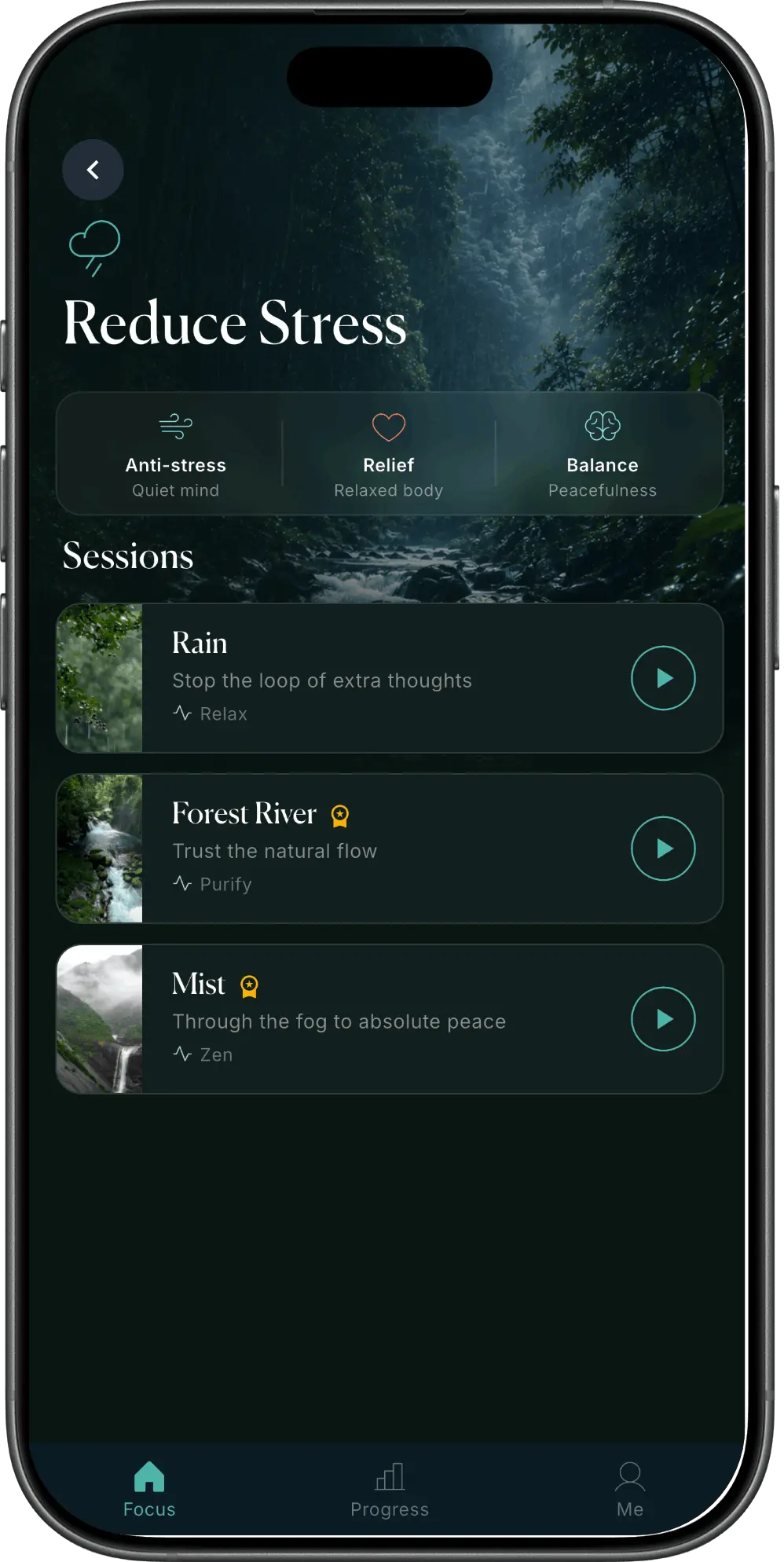 QuietFlame sessions list